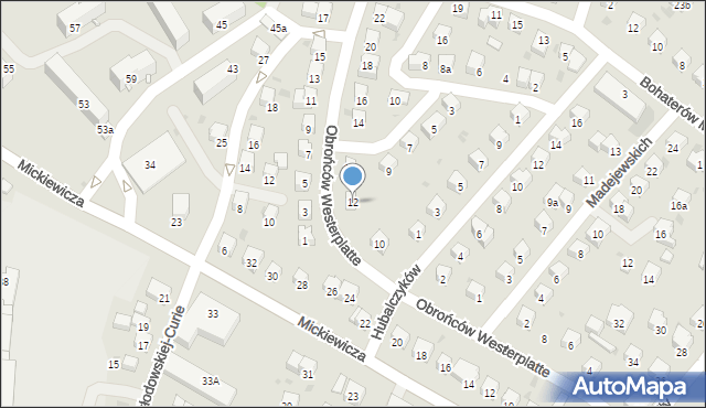 Jasło, Obrońców Westerplatte, 12, mapa Jasła