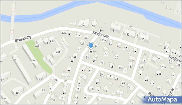 Jasło, Obrońców Westerplatte, 28, mapa Jasła