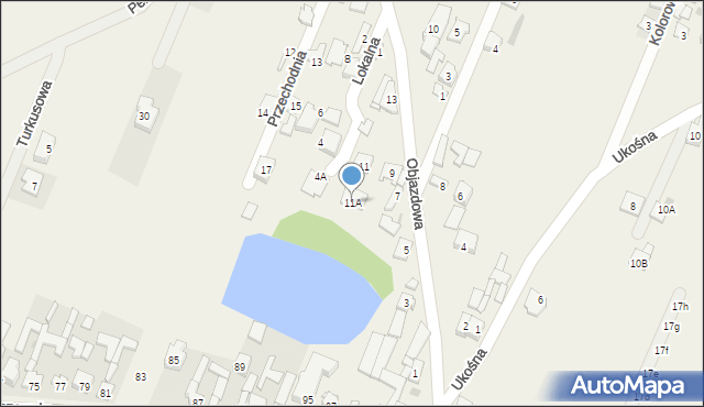 Jaworowa, Objazdowa, 11A, mapa Jaworowa