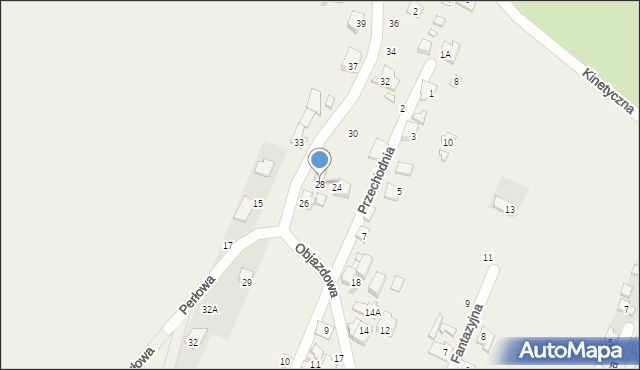 Jaworowa, Objazdowa, 28, mapa Jaworowa