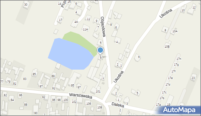 Jaworowa, Objazdowa, 3, mapa Jaworowa