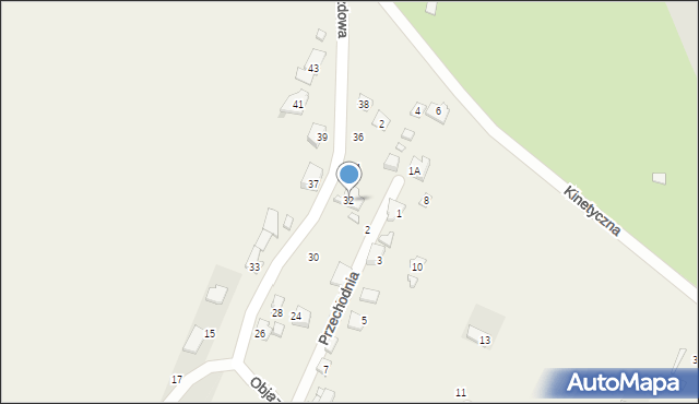 Jaworowa, Objazdowa, 32, mapa Jaworowa