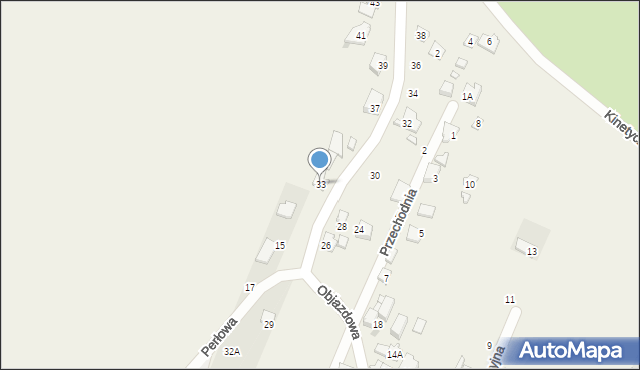 Jaworowa, Objazdowa, 33, mapa Jaworowa