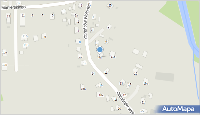 Jedlicze, Obrońców Wolności, 9a, mapa Jedlicze