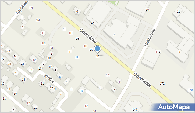 Jelonek, Obornicka, 1B, mapa Jelonek