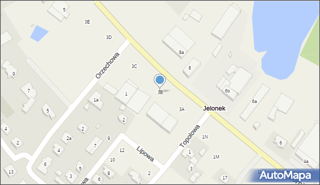 Jelonek, Obornicka, 3B, mapa Jelonek
