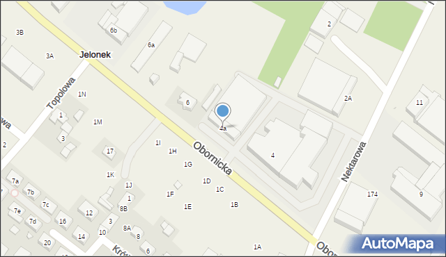 Jelonek, Obornicka, 4a, mapa Jelonek