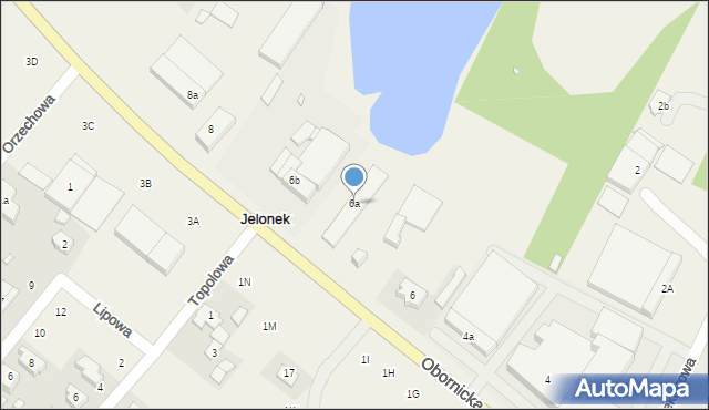 Jelonek, Obornicka, 6a, mapa Jelonek