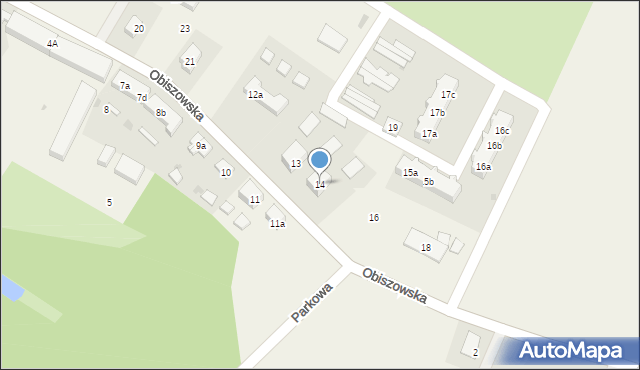 Jerzmanowa, Obiszowska, 14, mapa Jerzmanowa