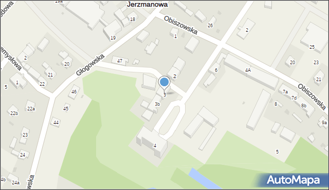 Jerzmanowa, Obiszowska, 3, mapa Jerzmanowa