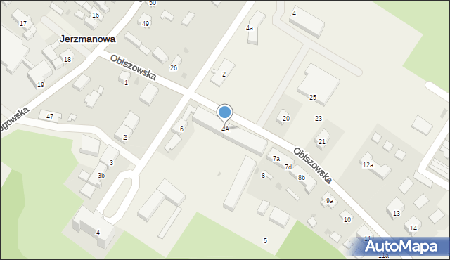 Jerzmanowa, Obiszowska, 4A, mapa Jerzmanowa