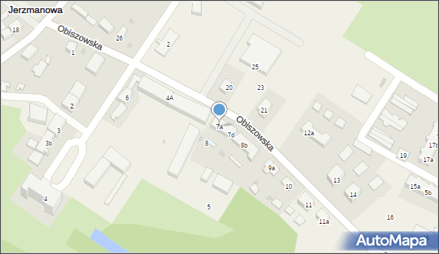 Jerzmanowa, Obiszowska, 7a, mapa Jerzmanowa