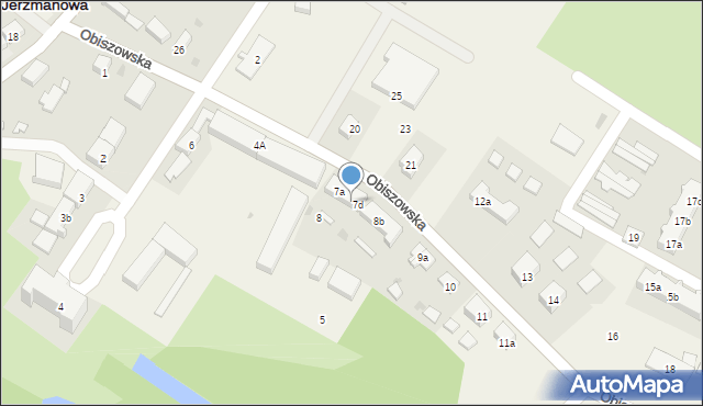 Jerzmanowa, Obiszowska, 7c, mapa Jerzmanowa