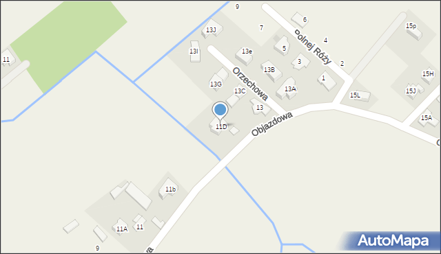 Józefów, Objazdowa, 11D, mapa Józefów