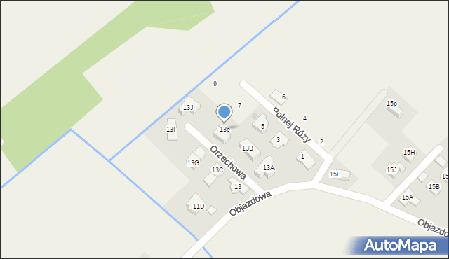 Józefów, Objazdowa, 13e, mapa Józefów