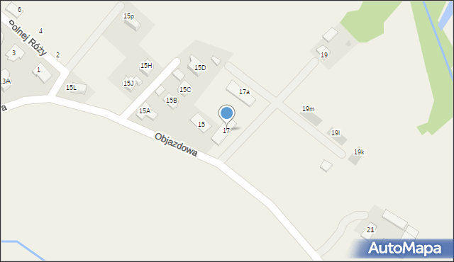 Józefów, Objazdowa, 17, mapa Józefów