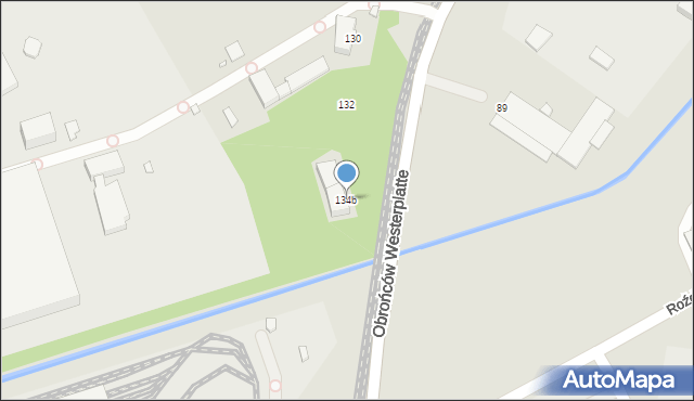 Katowice, Obrońców Westerplatte, 134b, mapa Katowic