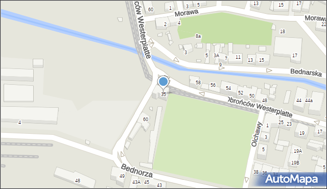 Katowice, Obrońców Westerplatte, 35, mapa Katowic