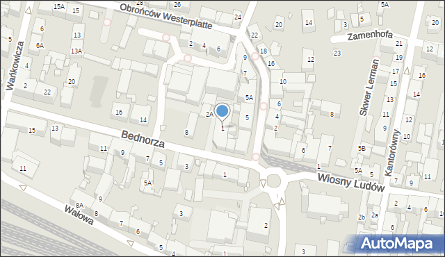 Katowice, Obrońców Westerplatte, 1, mapa Katowic