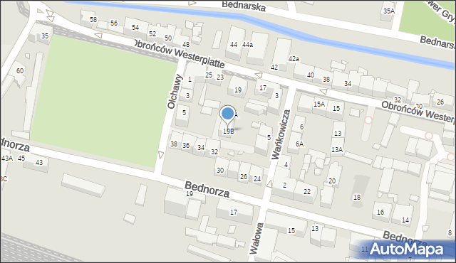 Katowice, Obrońców Westerplatte, 19B, mapa Katowic