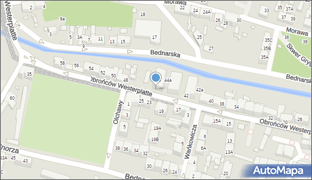 Katowice, Obrońców Westerplatte, 46, mapa Katowic