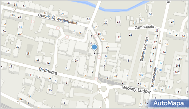 Katowice, Obrońców Westerplatte, 5, mapa Katowic