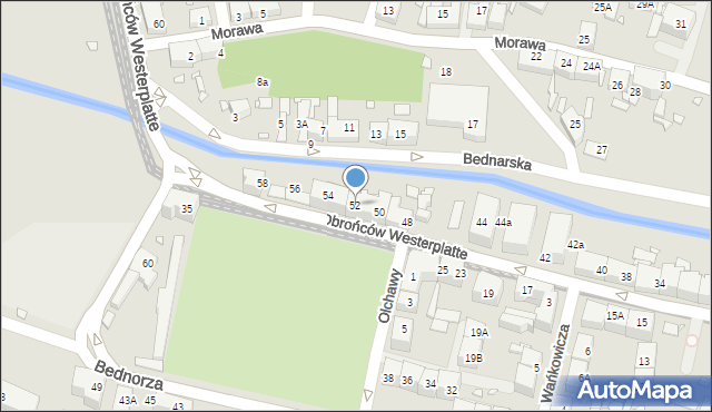 Katowice, Obrońców Westerplatte, 52, mapa Katowic