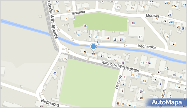 Katowice, Obrońców Westerplatte, 56, mapa Katowic