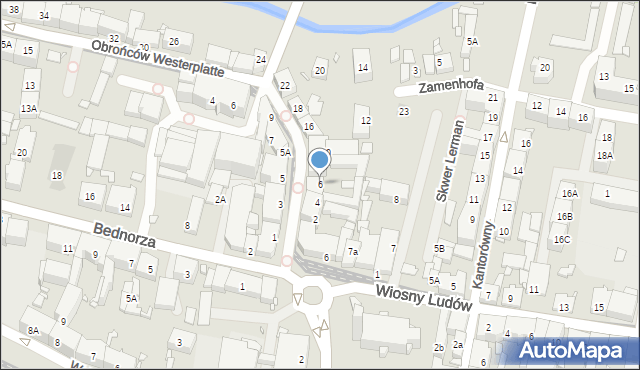 Katowice, Obrońców Westerplatte, 6, mapa Katowic