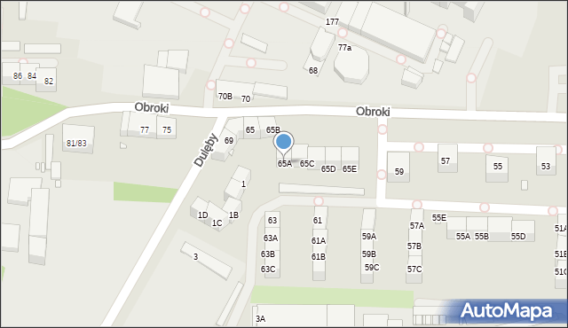 Katowice, Obroki, 65A, mapa Katowic