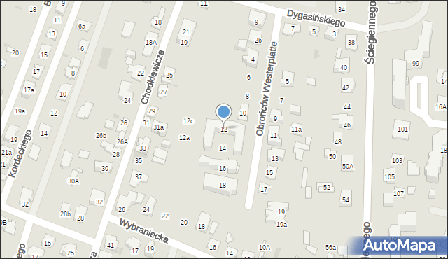 Kielce, Obrońców Westerplatte, 12, mapa Kielc