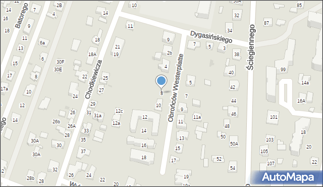 Kielce, Obrońców Westerplatte, 8, mapa Kielc