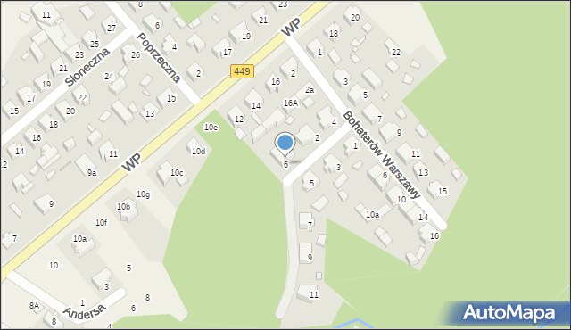 Kobyla Góra, Obrońców Westerplatte, 6, mapa Kobyla Góra