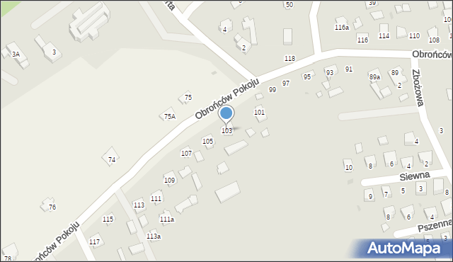 Kolbuszowa, Obrońców Pokoju, 103, mapa Kolbuszowa