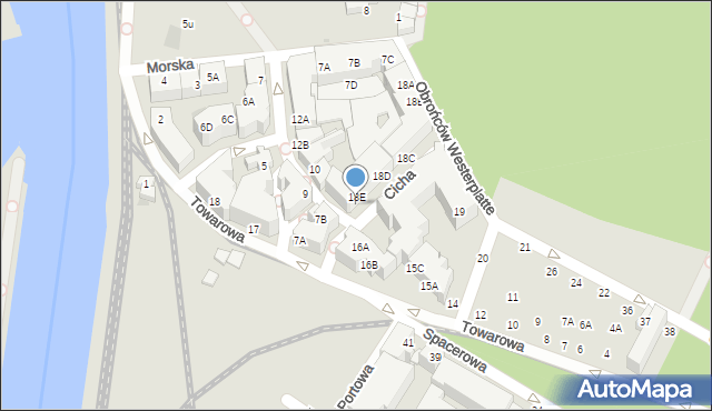 Kołobrzeg, Obrońców Westerplatte, 18e, mapa Kołobrzegu
