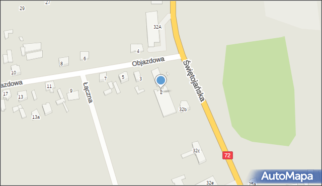 Konin, Objazdowa, 2, mapa Konina