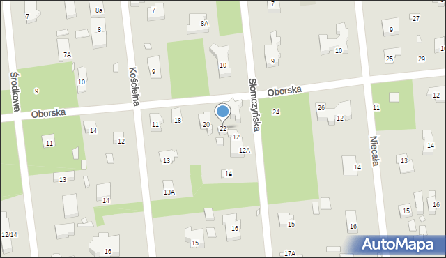 Konstancin-Jeziorna, Oborska, 22, mapa Konstancin-Jeziorna