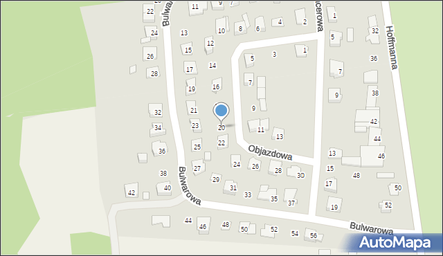 Koronowo, Objazdowa, 20, mapa Koronowo