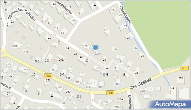 Koszalin, Obrońców Tobruku, 17, mapa Koszalina