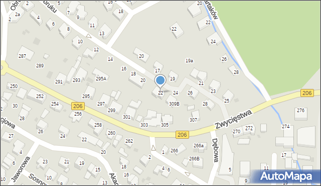 Koszalin, Obrońców Tobruku, 22, mapa Koszalina