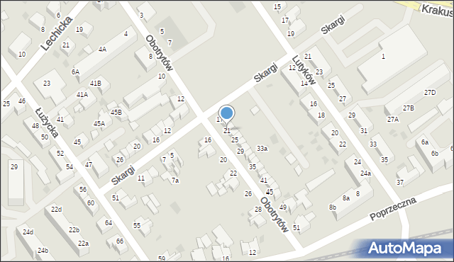 Koszalin, Obotrytów, 21, mapa Koszalina