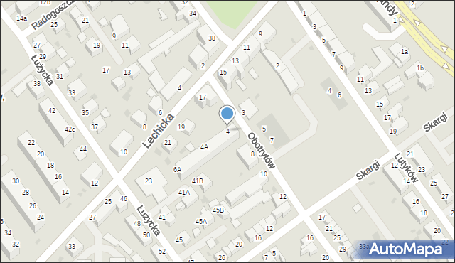 Koszalin, Obotrytów, 4, mapa Koszalina