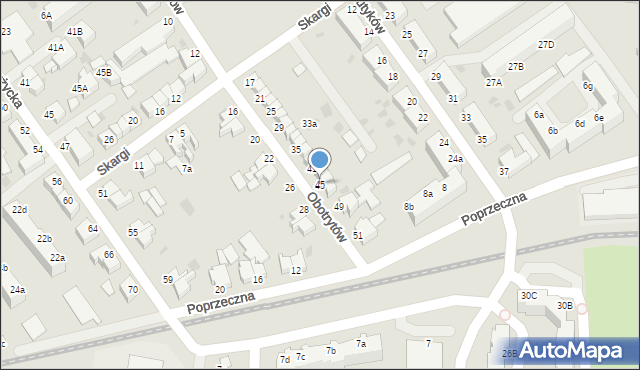 Koszalin, Obotrytów, 45, mapa Koszalina