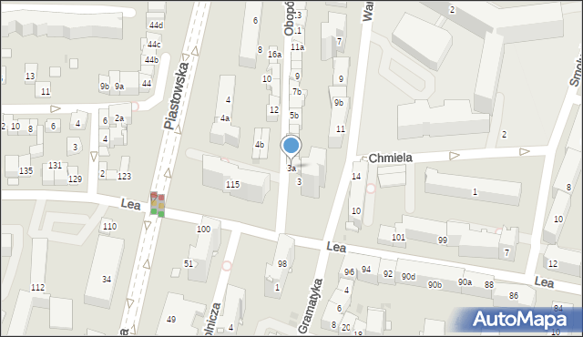 Kraków, Obopólna, 3a, mapa Krakowa