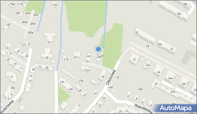 Kraków, Obozowa, 21e, mapa Krakowa