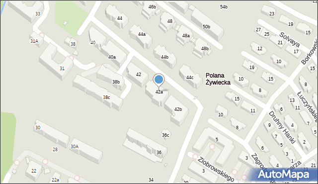 Kraków, Obozowa, 42a, mapa Krakowa