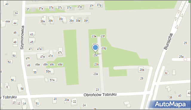 Kraków, Obrońców Tobruku, 23c, mapa Krakowa