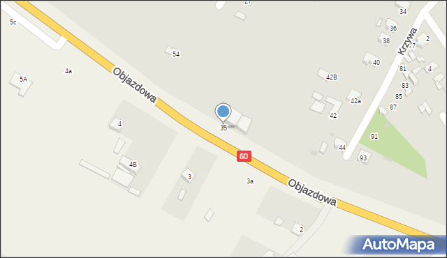 Kutno, Objazdowa, 35, mapa Kutno