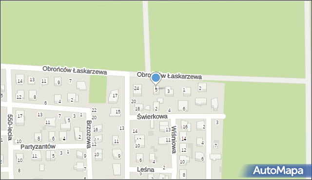 Łaskarzew, Obrońców Łaskarzewa, 5, mapa Łaskarzew