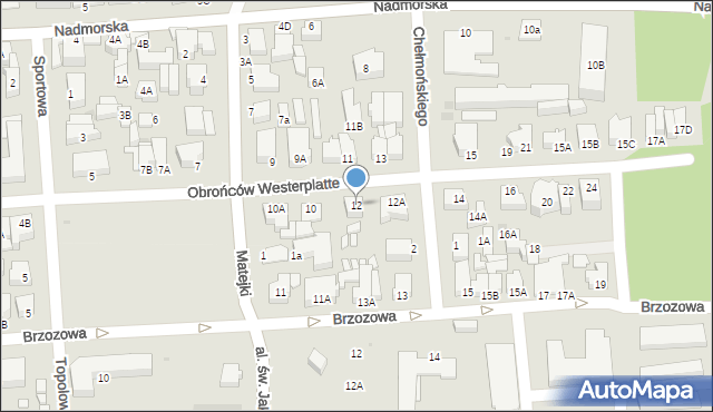 Łeba, Obrońców Westerplatte, 12, mapa Łeba